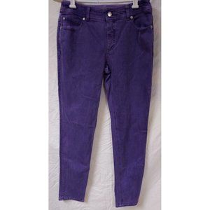 So Slimming By Chico’s Womens 0.5 Purple Tapered Stretch Mid Rise Jeans 30X31